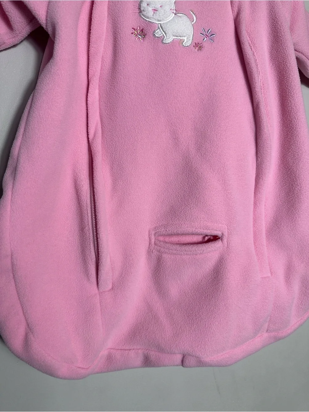 Y2K Pink Hooded baby bunting Fleece Suit